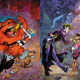 Full cover art for Harley Quinn/Gossamer and The Joker/Daffy Duck.